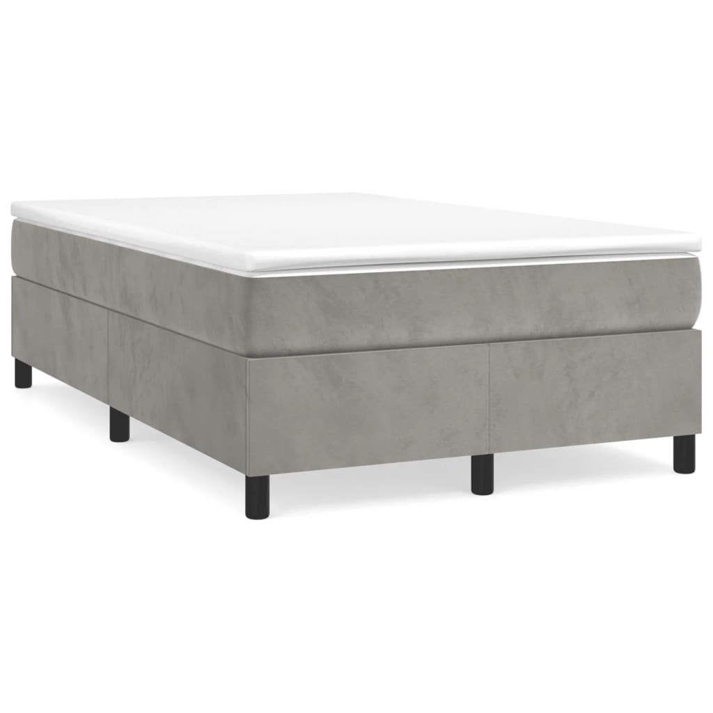 Sommier à lattes de lit et matelas gris clair 120x190cm velours - XIOS