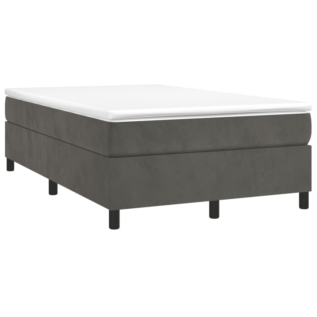 Sommier à lattes de lit et matelas gris foncé 120x190cm velours - XIOS