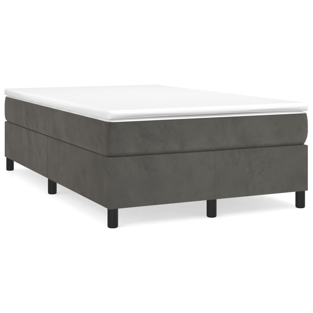 Sommier à lattes de lit et matelas gris foncé 120x190cm velours - XIOS