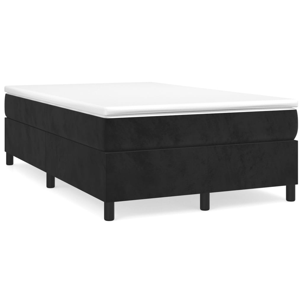 Sommier à lattes de lit avec matelas noir 120x190 cm velours - XIOS