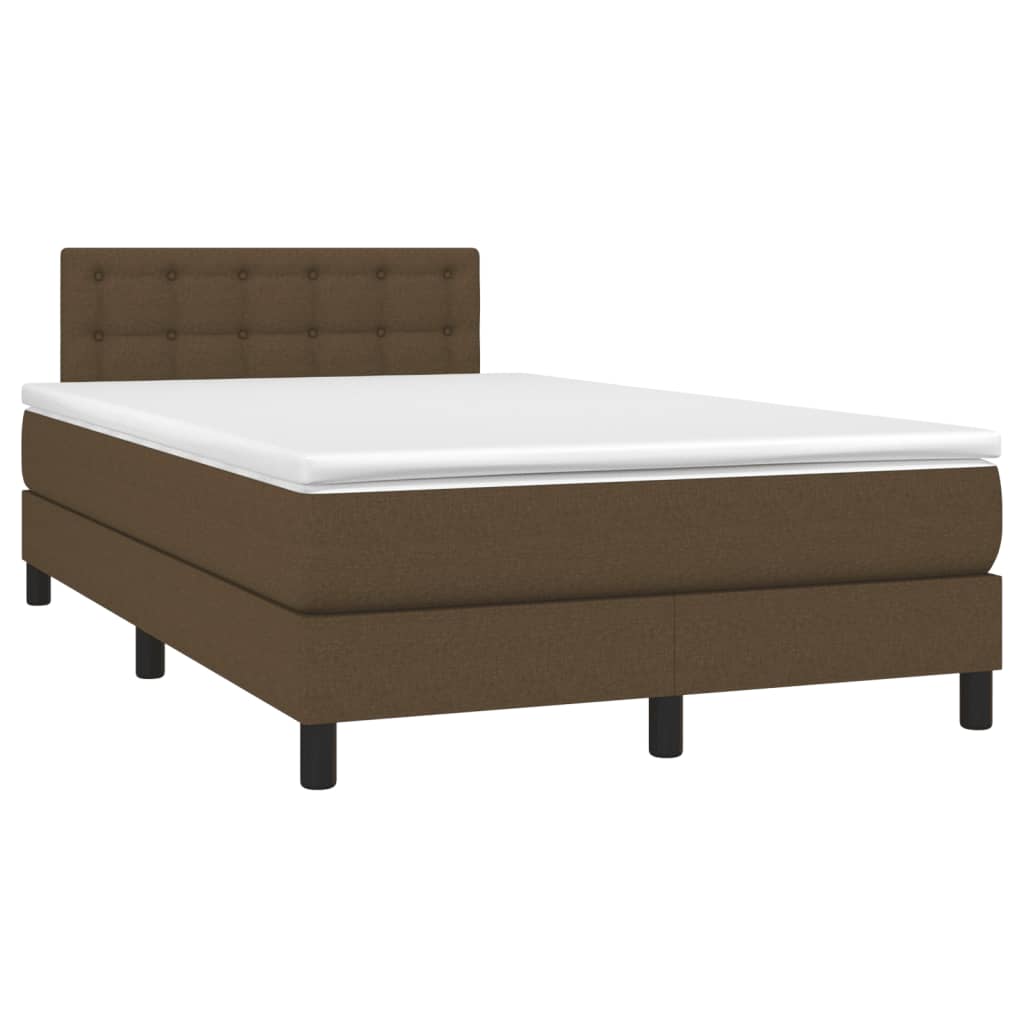 Sommier à lattes de lit et matelas marron foncé 120x190cm tissu - XIOS