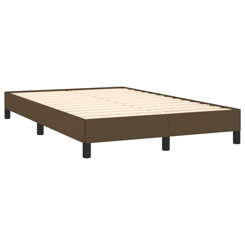 Sommier à lattes de lit et matelas marron foncé 120x190cm tissu - XIOS