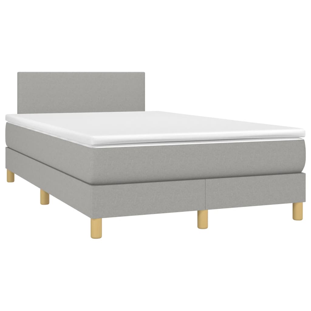 Sommier à lattes de lit et matelas gris clair 120x190 cm tissu - XIOS