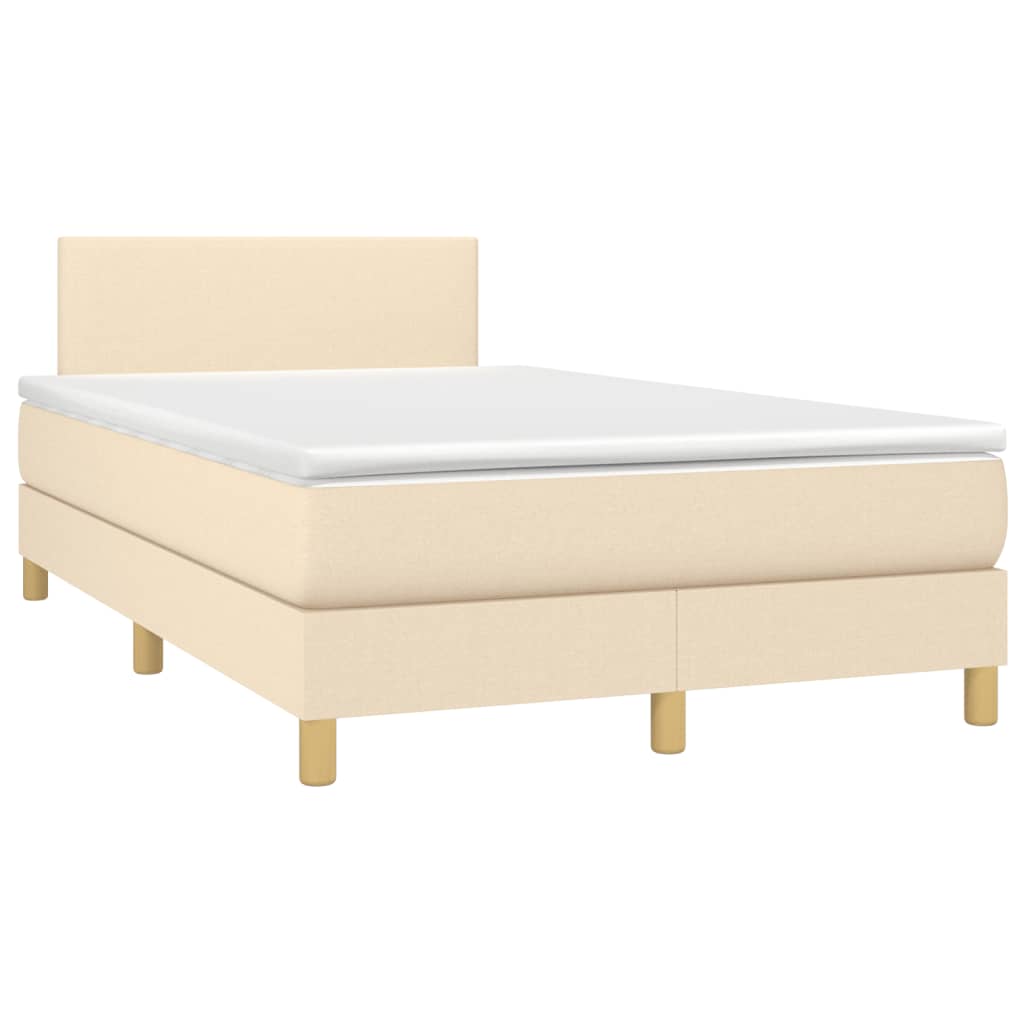 Sommier à lattes de lit avec matelas crème 120x190 cm tissu - XIOS