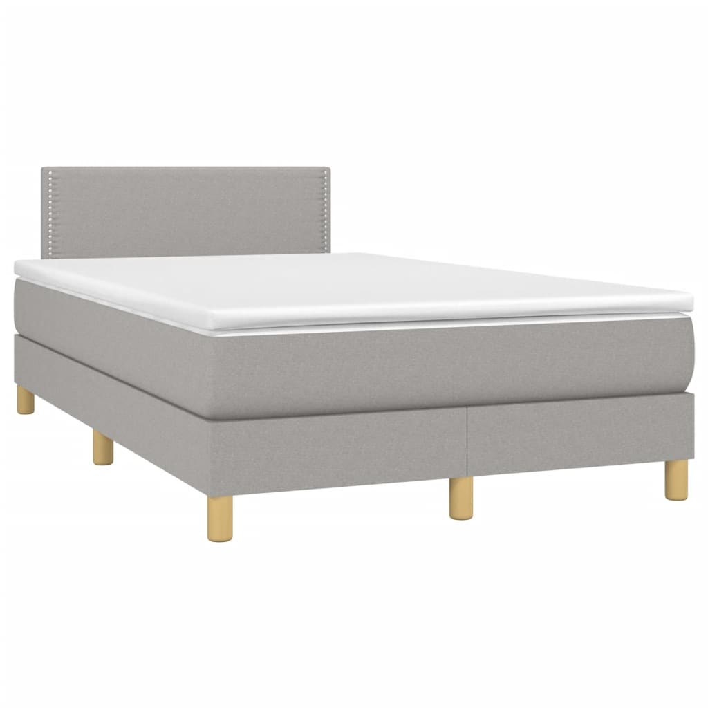 Sommier à lattes de lit et matelas gris clair 120x190 cm tissu - XIOS