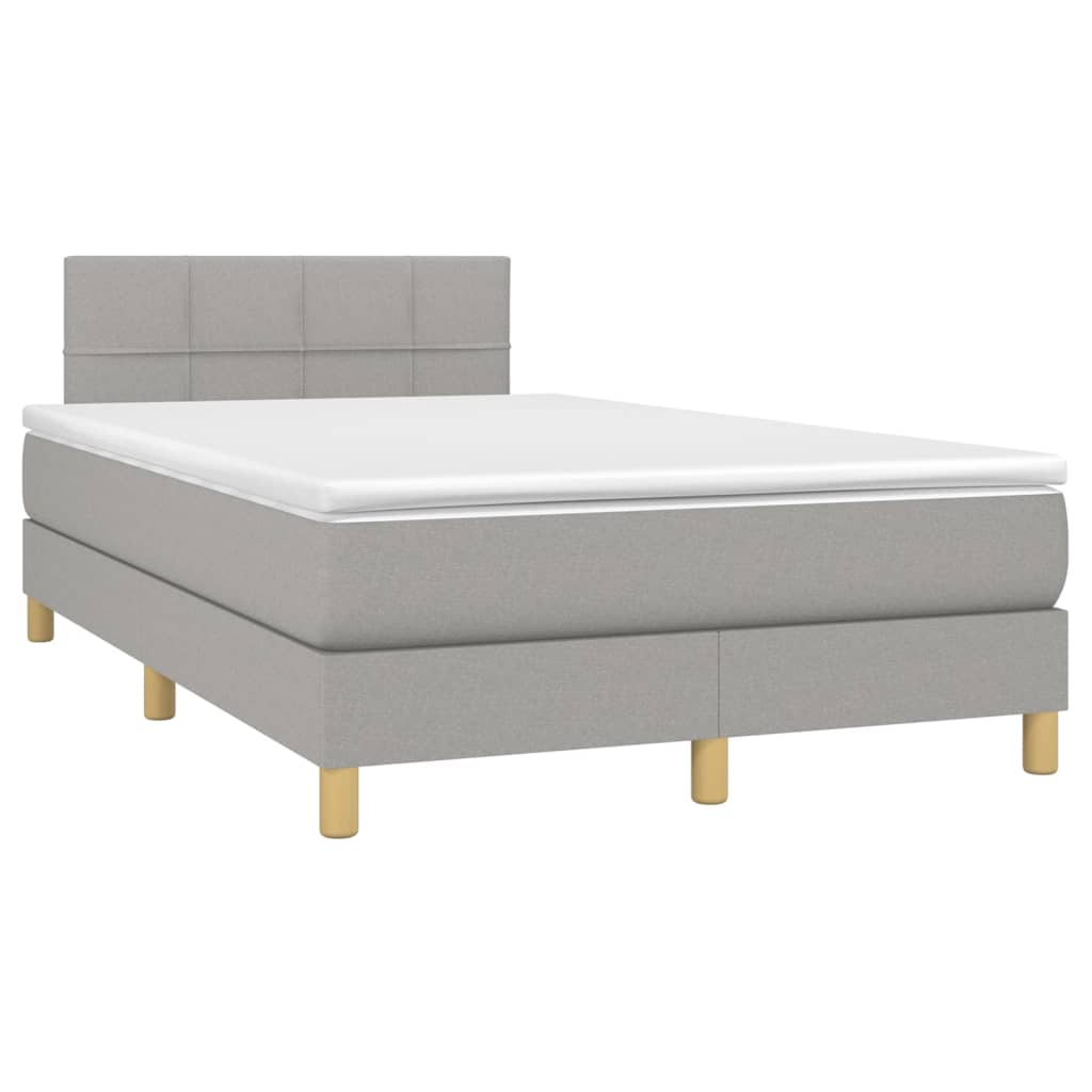 Sommier à lattes de lit et matelas gris clair 120x190 cm tissu - XIOS