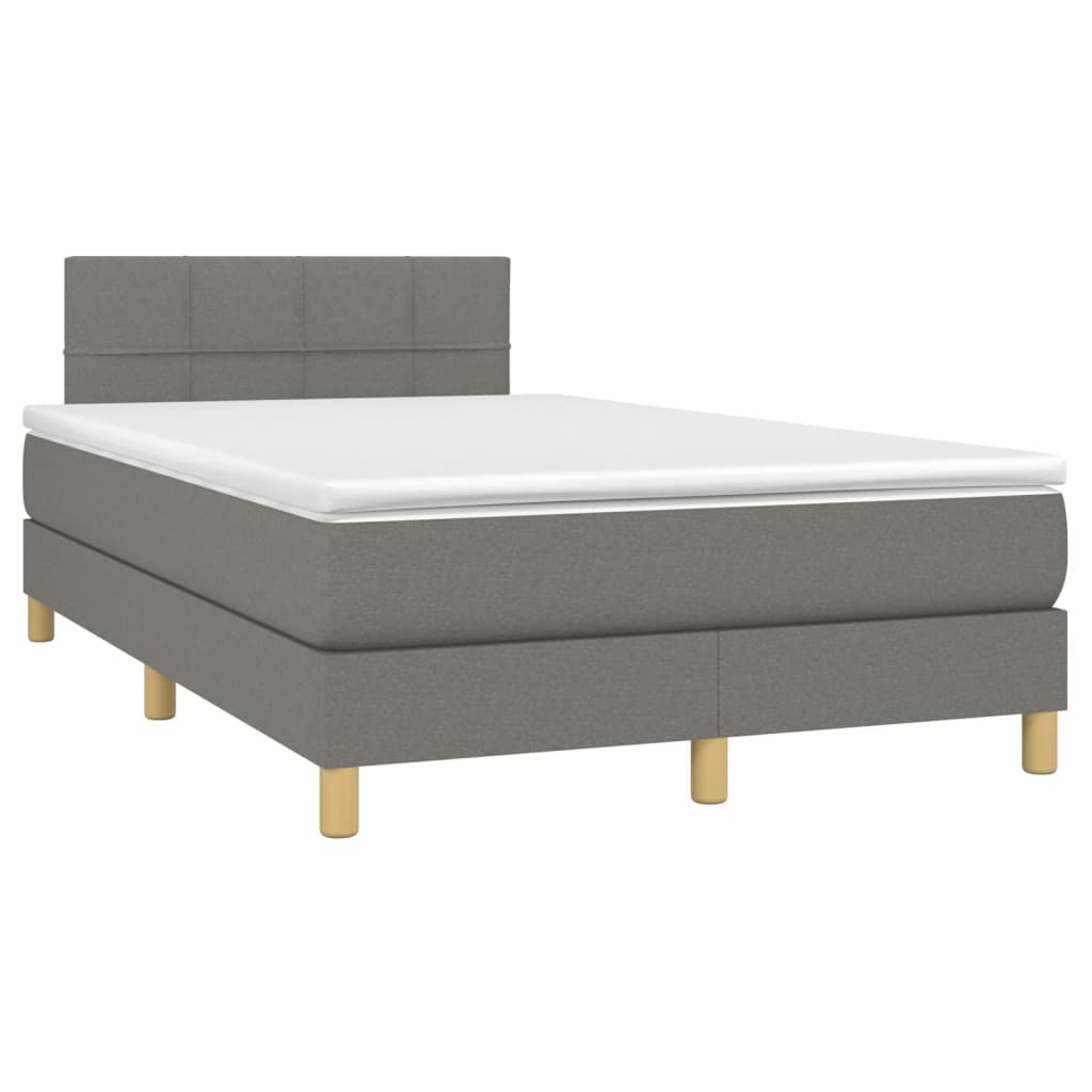 Sommier à lattes de lit avec matelas gris foncé 120x190cm tissu - XIOS