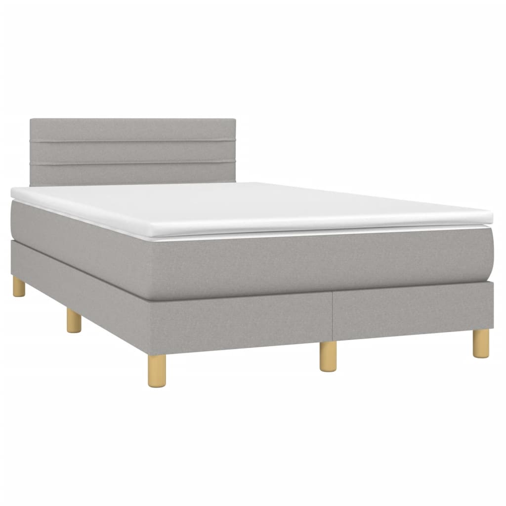 Sommier à lattes de lit et matelas gris clair 120x190 cm tissu - XIOS