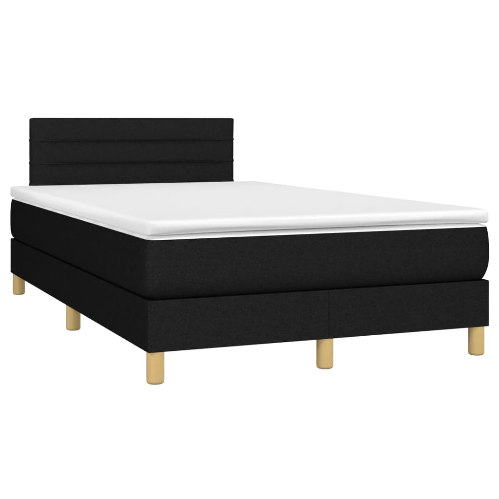Sommier à lattes de lit avec matelas noir 120x190 cm tissu - XIOS