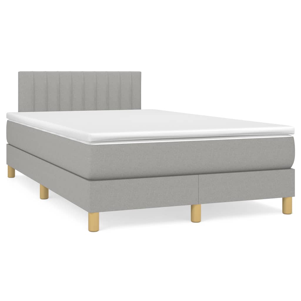 Sommier à lattes de lit et matelas gris clair 120x190 cm tissu - XIOS