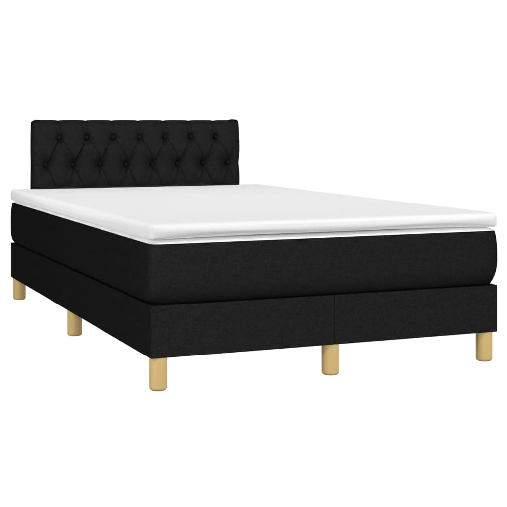 Sommier à lattes de lit avec matelas noir 120x190 cm tissu - XIOS
