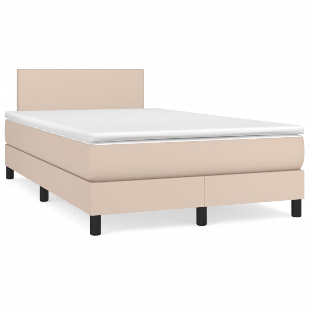 Sommier à lattes de lit matelas cappuccino 120x190cm similicuir - XIOS