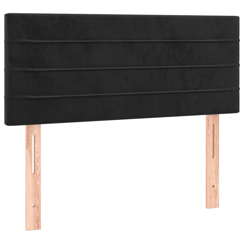 Sommier à lattes de lit avec matelas noir 120x190 cm velours - XIOS