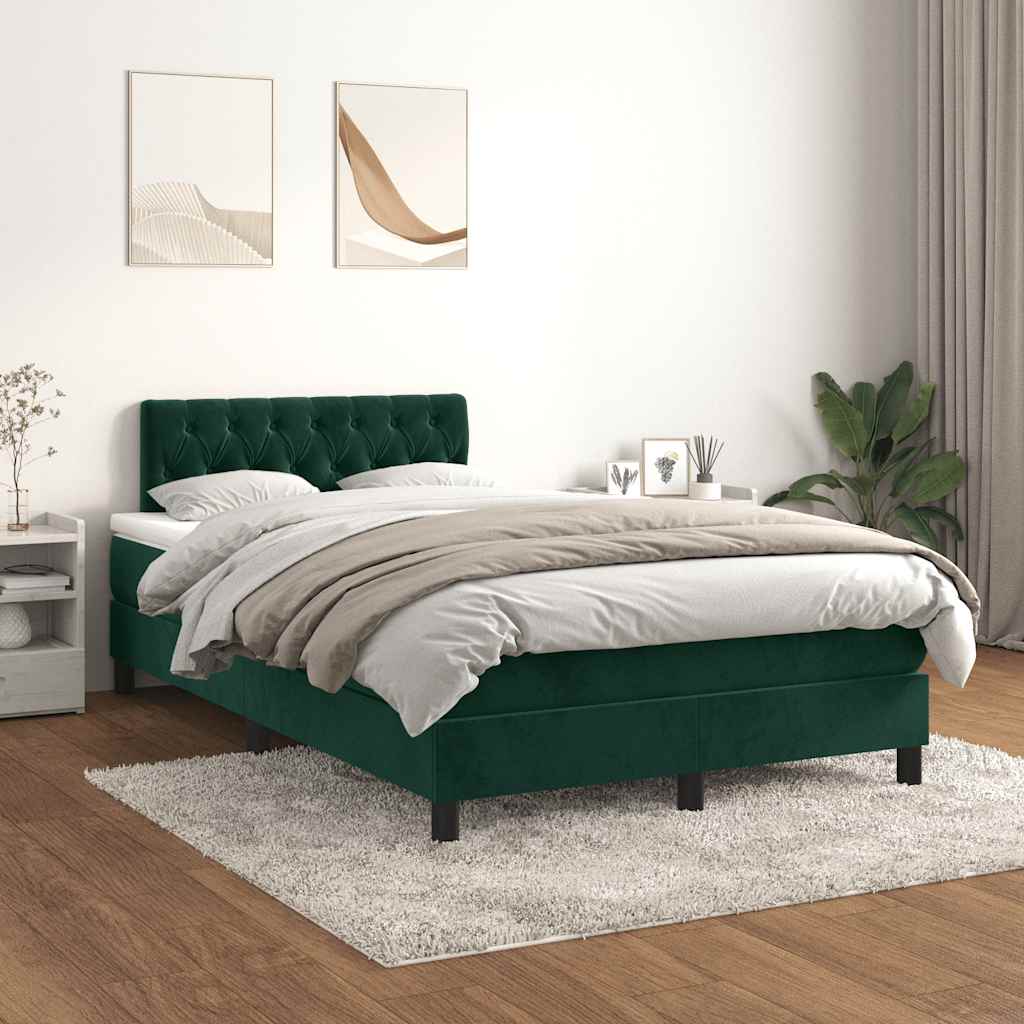 Sommier à lattes de lit avec matelas vert foncé 120x190 cm - XIOS