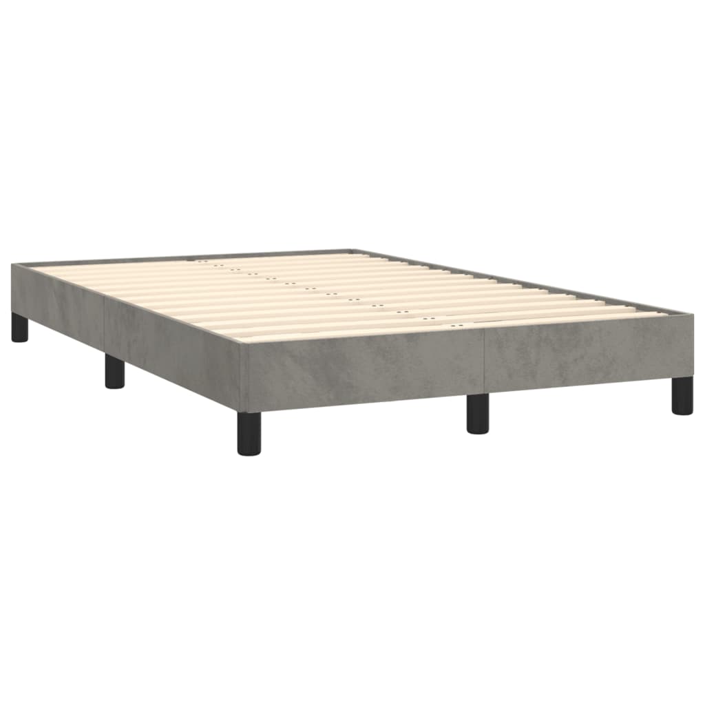 Sommier à lattes de lit et matelas gris clair 120x190cm velours - XIOS