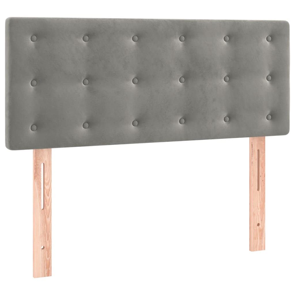 Sommier à lattes de lit et matelas gris clair 120x190cm velours - XIOS