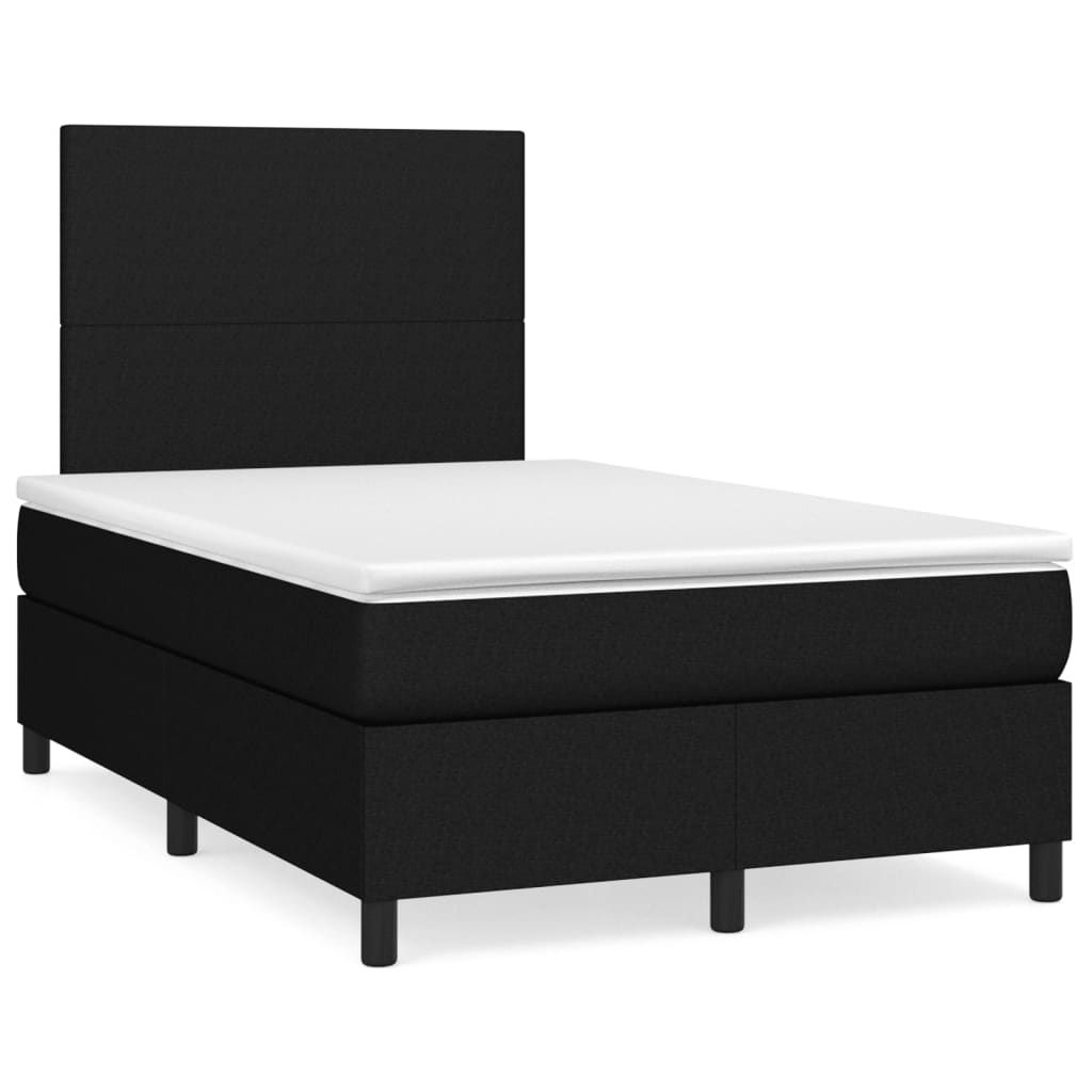 Sommier à lattes de lit avec matelas noir 120x190 cm tissu - XIOS