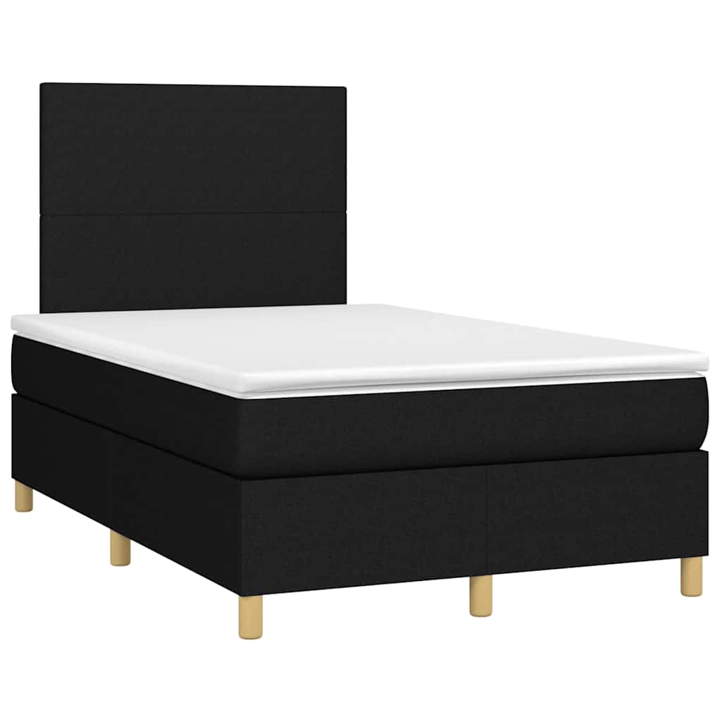 Sommier à lattes de lit avec matelas noir 120x190 cm tissu - XIOS