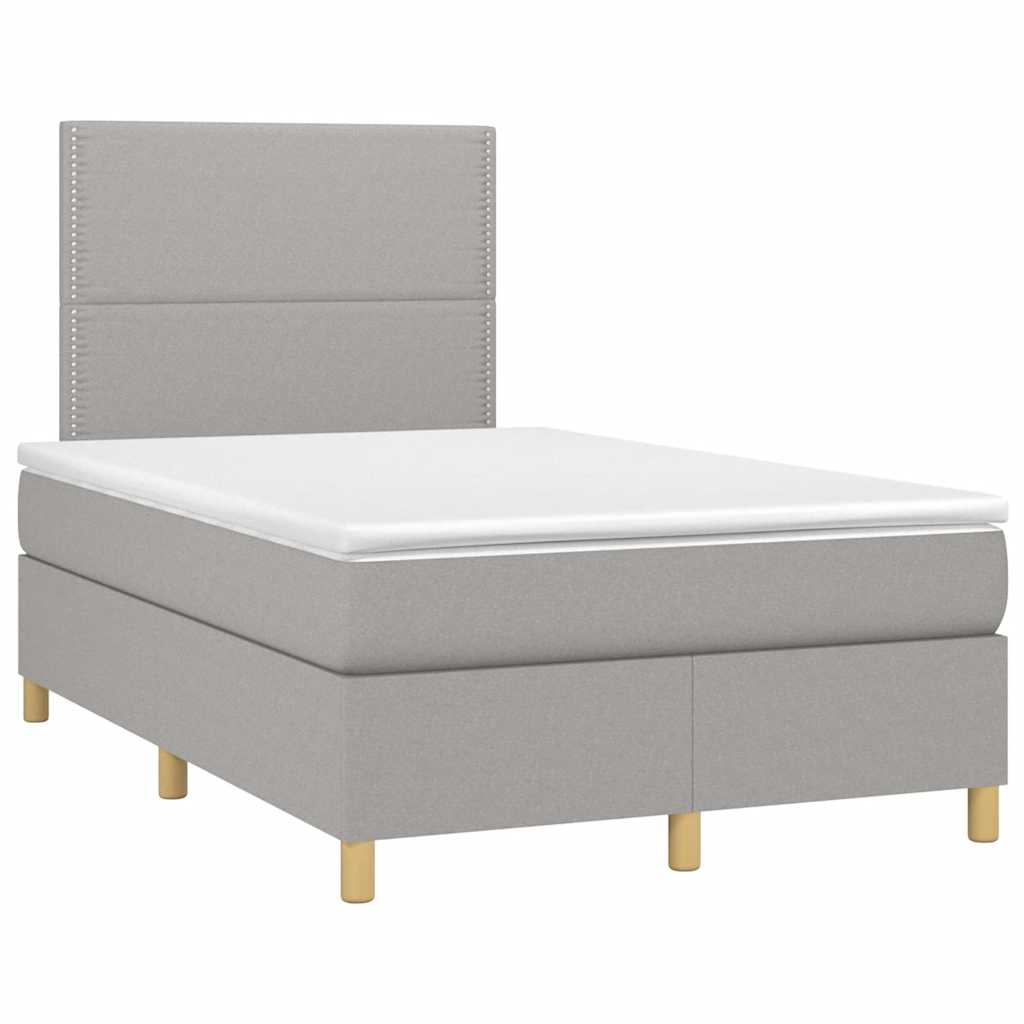 Sommier à lattes de lit et matelas gris clair 120x190 cm tissu - XIOS