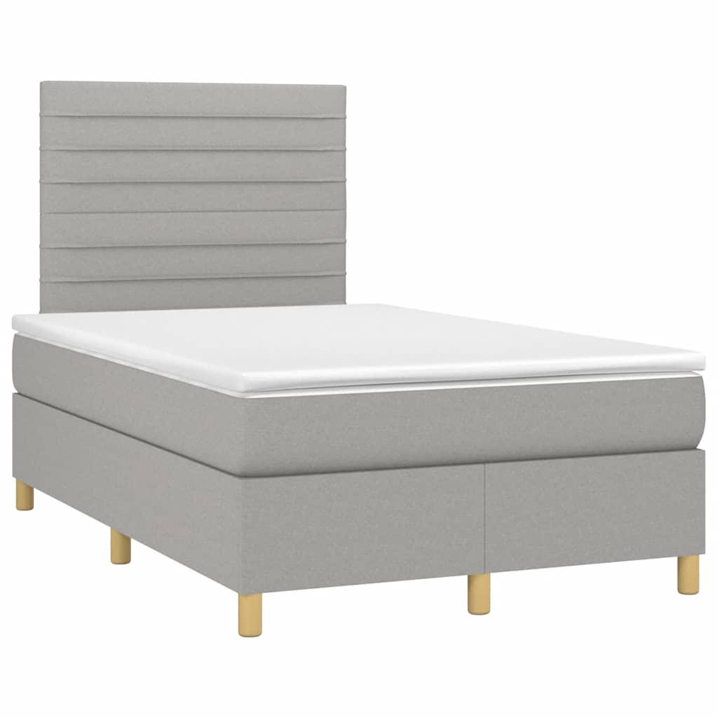 Sommier à lattes de lit et matelas gris clair 120x190 cm tissu - XIOS