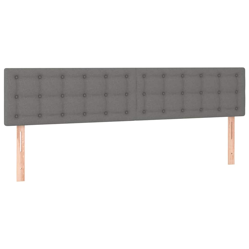 Sommier à lattes de lit avec matelas gris foncé 120x190cm tissu - XIOS