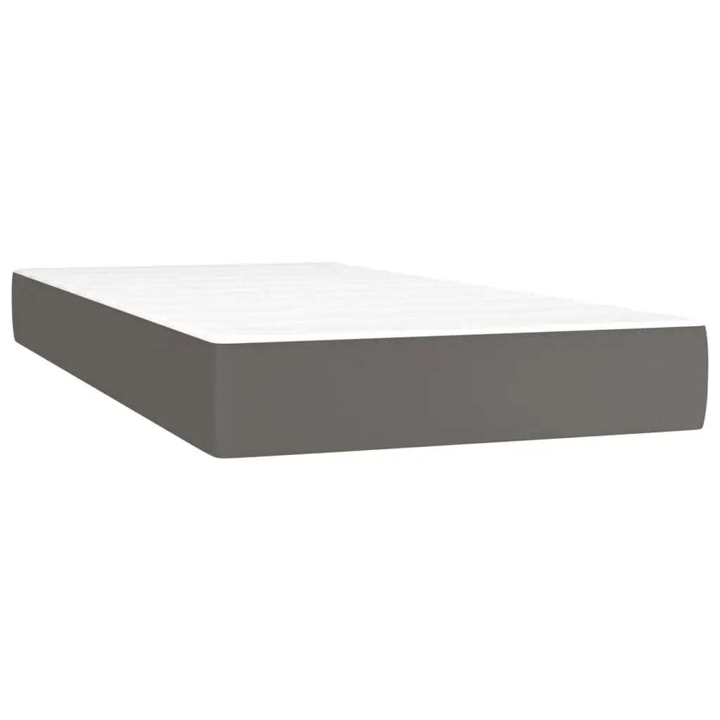 Sommier à lattes de lit avec matelas gris 120x190 cm similicuir - XIOS