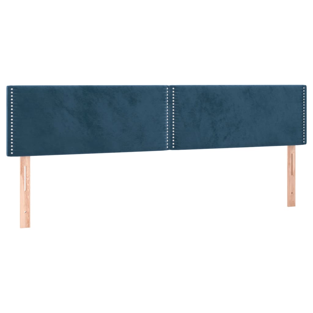 Sommier à lattes de lit et matelas bleu foncé 120x190cm velours - XIOS