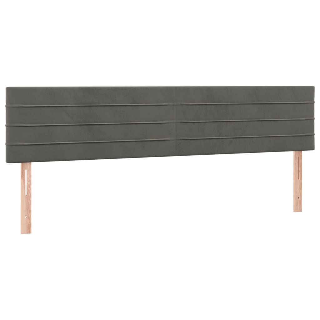 Sommier à lattes de lit et matelas gris foncé 120x190cm velours - XIOS