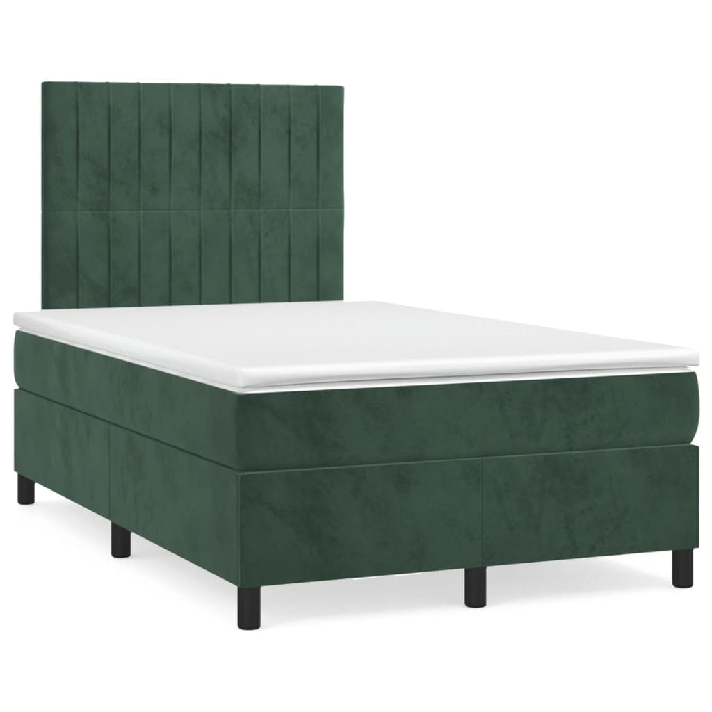 Sommier à lattes de lit avec matelas vert foncé 120x190 cm - XIOS