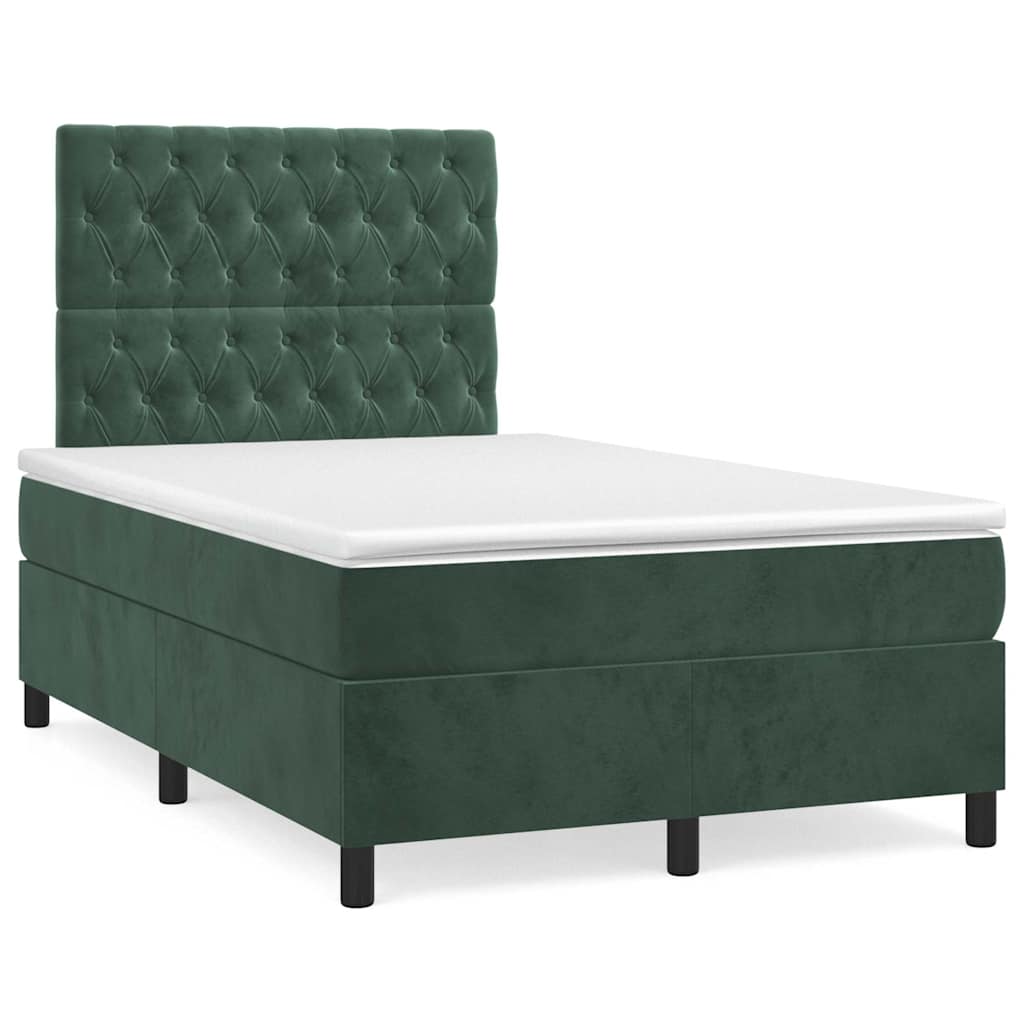 Sommier à lattes de lit avec matelas vert foncé 120x190 cm - XIOS