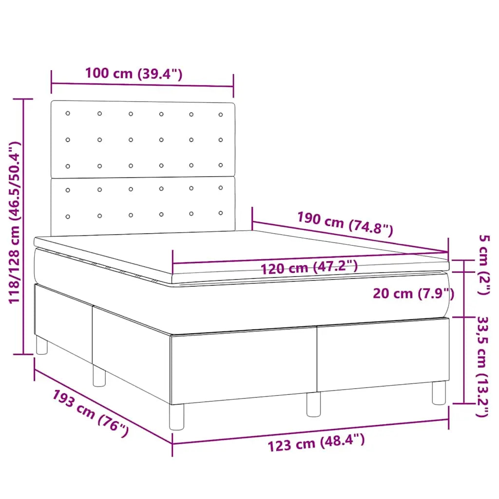 Sommier à lattes de lit et matelas gris clair 120x190cm velours - XIOS