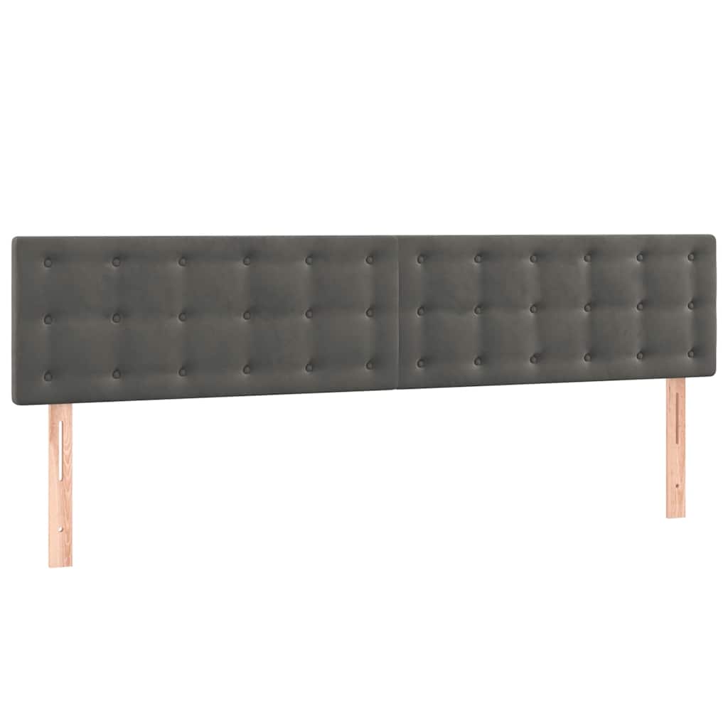 Sommier à lattes de lit et matelas gris foncé 120x190cm velours - XIOS