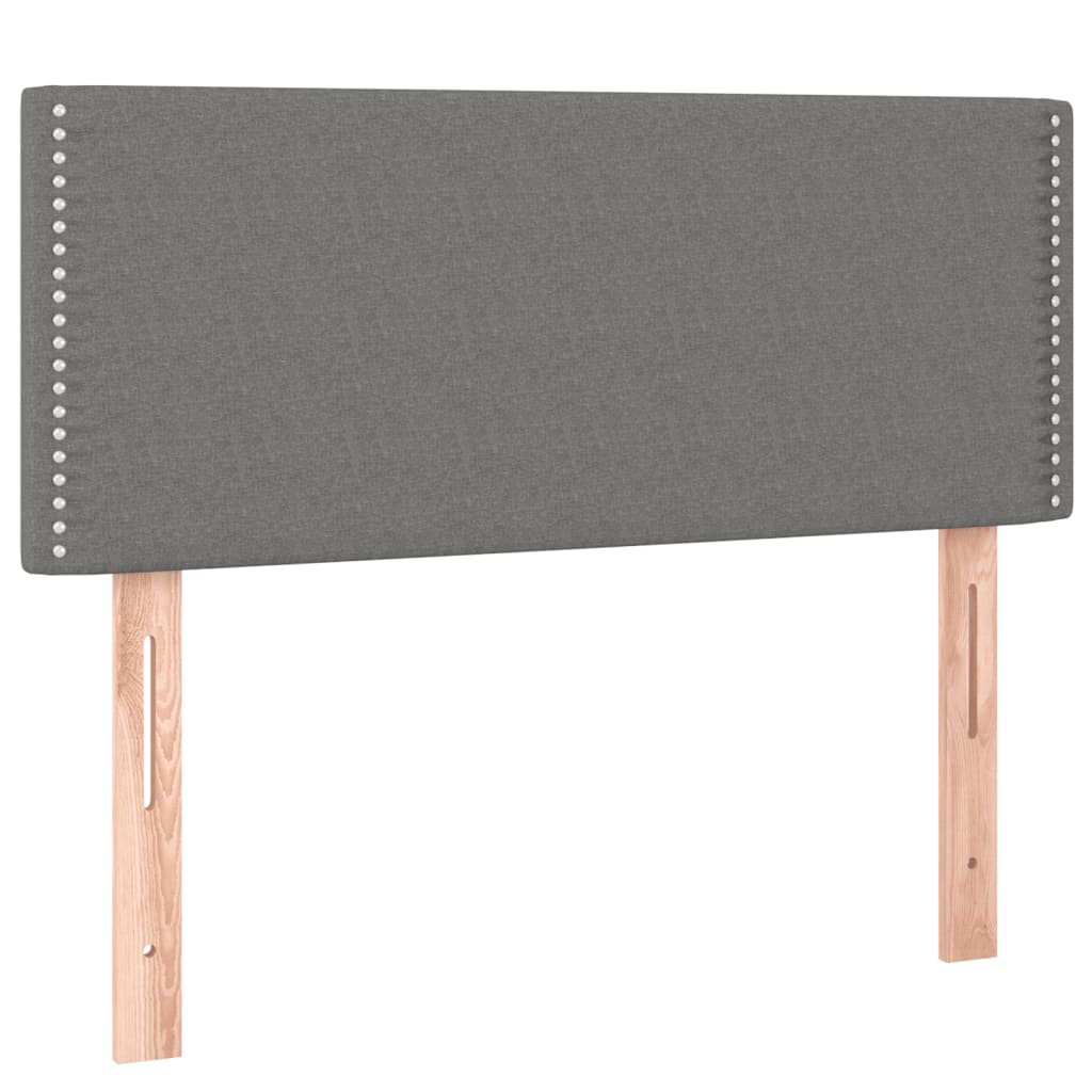 Sommier à lattes de lit matelas LED gris foncé 120x190 cm tissu - XIOS
