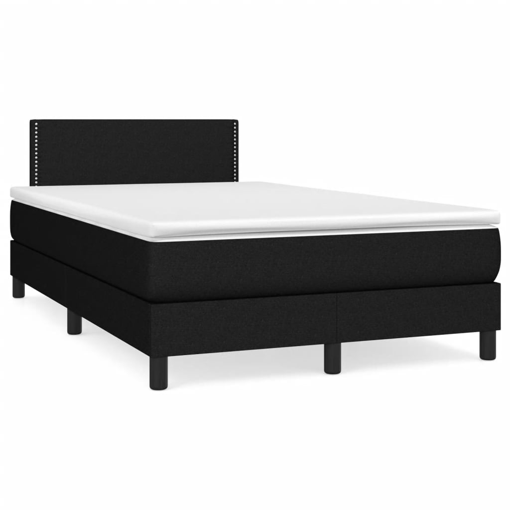 Sommier à lattes de lit matelas et LED noir 120x190 cm tissu - XIOS