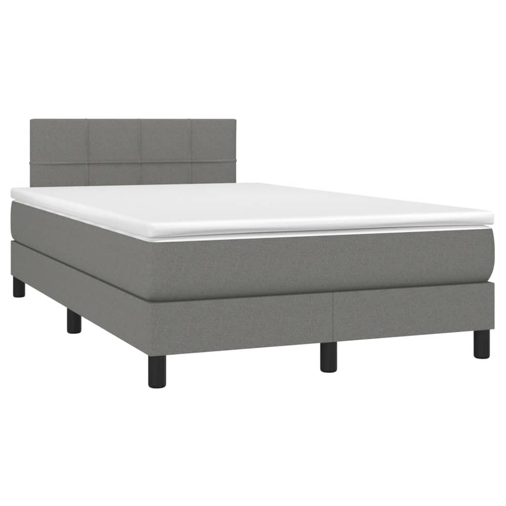 Sommier à lattes de lit matelas LED gris foncé 120x190 cm tissu - XIOS