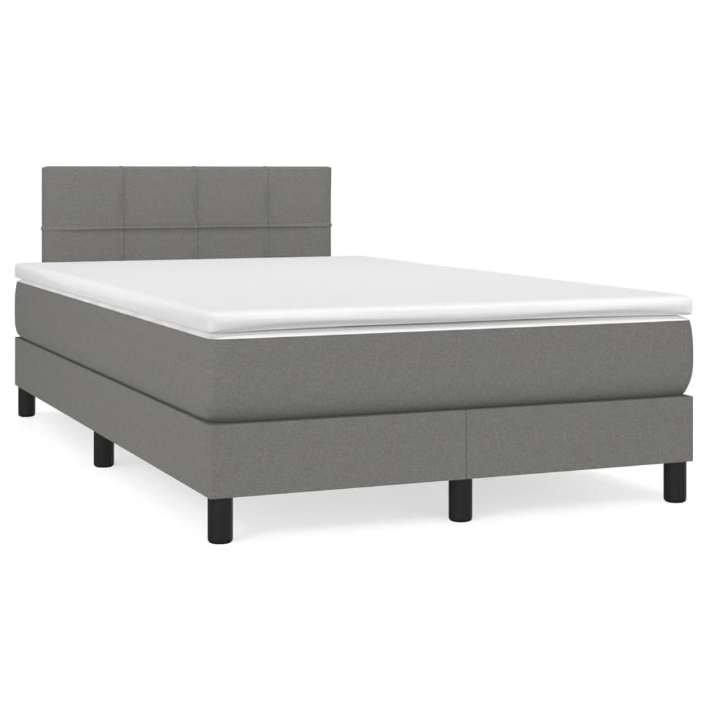 Sommier à lattes de lit matelas LED gris foncé 120x190 cm tissu - XIOS