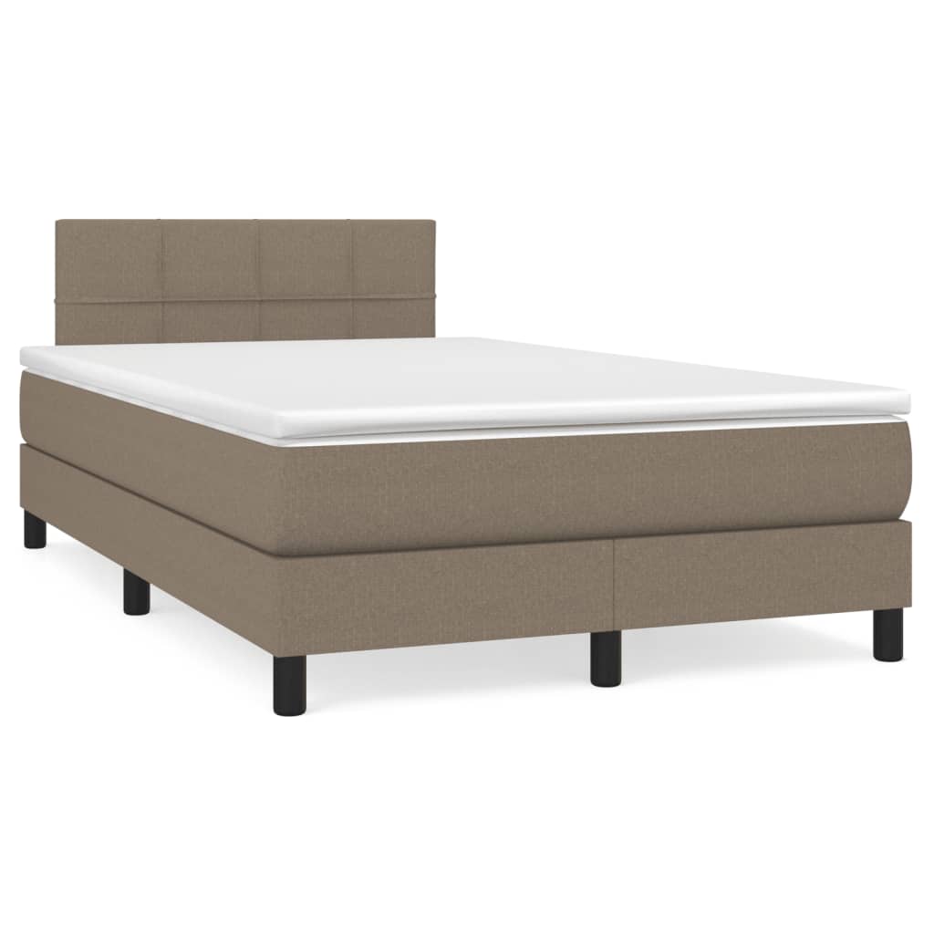 Sommier à lattes de lit matelas et LED taupe 120x190 cm tissu - XIOS