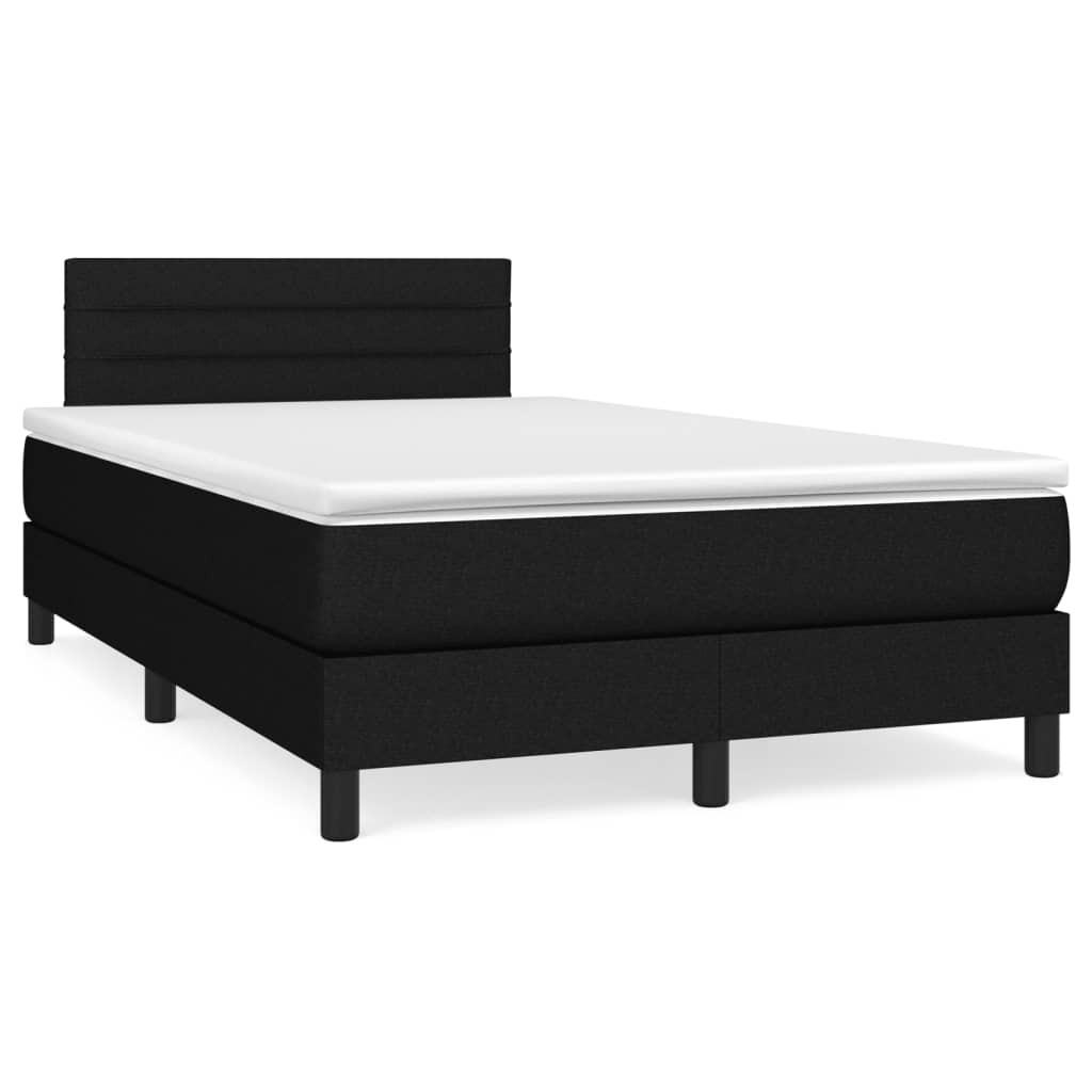 Sommier à lattes de lit matelas et LED noir 120x190 cm tissu - XIOS