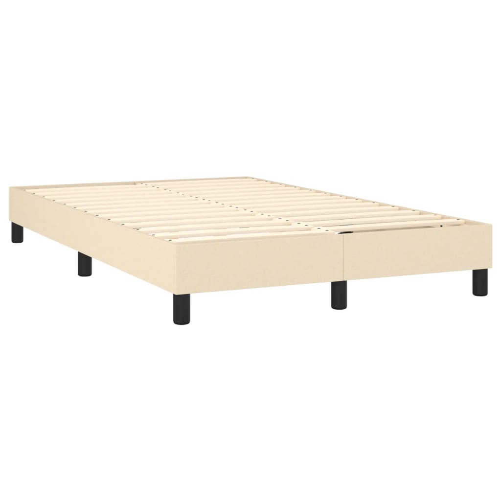 Sommier à lattes de lit matelas et LED crème 120x190 cm tissu - XIOS