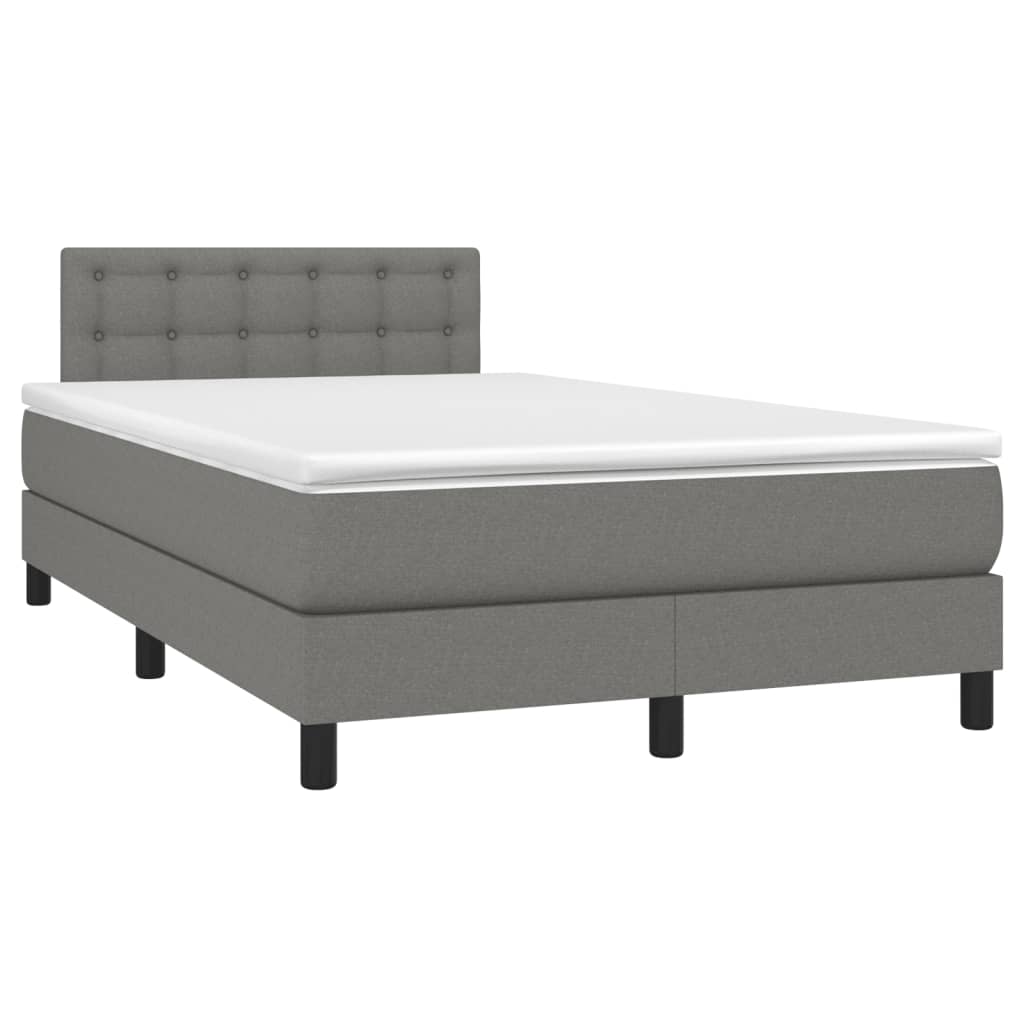 Sommier à lattes de lit matelas LED gris foncé 120x190 cm tissu - XIOS