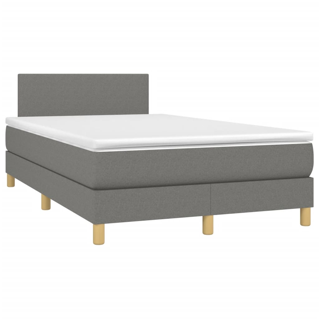 Sommier à lattes de lit matelas LED gris foncé 120x190 cm tissu - XIOS