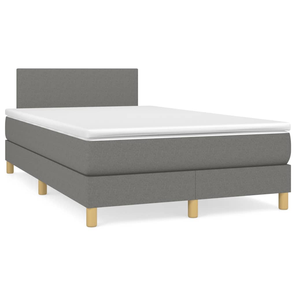 Sommier à lattes de lit matelas LED gris foncé 120x190 cm tissu - XIOS