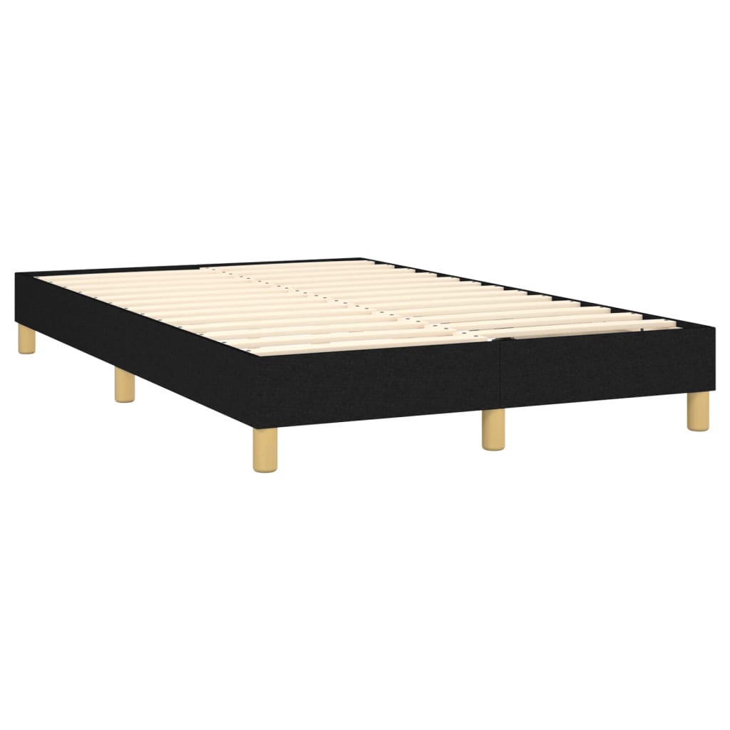 Sommier à lattes de lit matelas et LED noir 120x190 cm tissu - XIOS