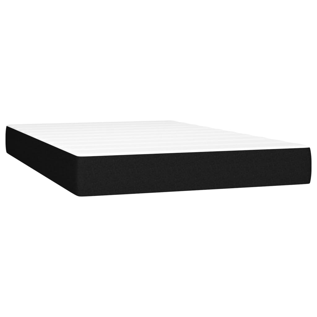 Sommier à lattes de lit matelas et LED noir 120x190 cm tissu - XIOS