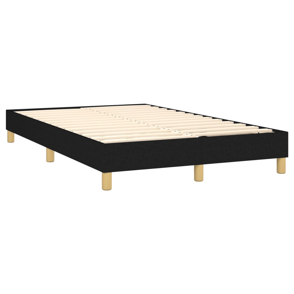 Sommier à lattes de lit matelas et LED noir 120x190 cm tissu - XIOS