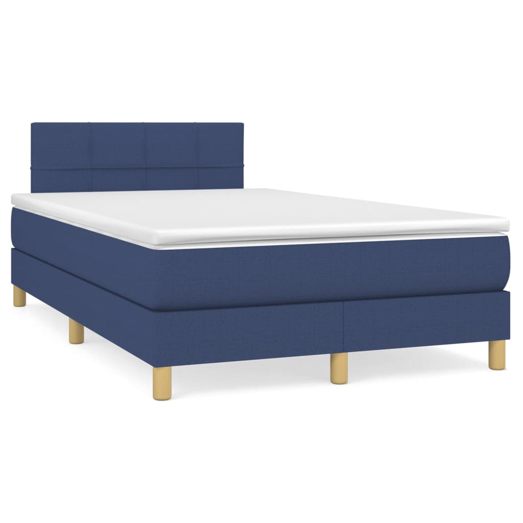Sommier à lattes de lit matelas et LED bleu 120x190 cm tissu - XIOS