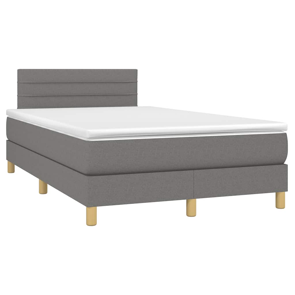 Sommier à lattes de lit matelas LED gris foncé 120x190 cm tissu - XIOS
