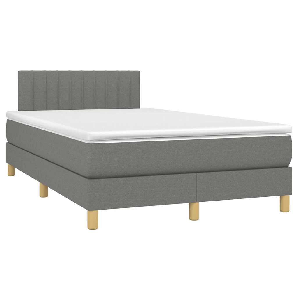 Sommier à lattes de lit matelas LED gris foncé 120x190 cm tissu - XIOS