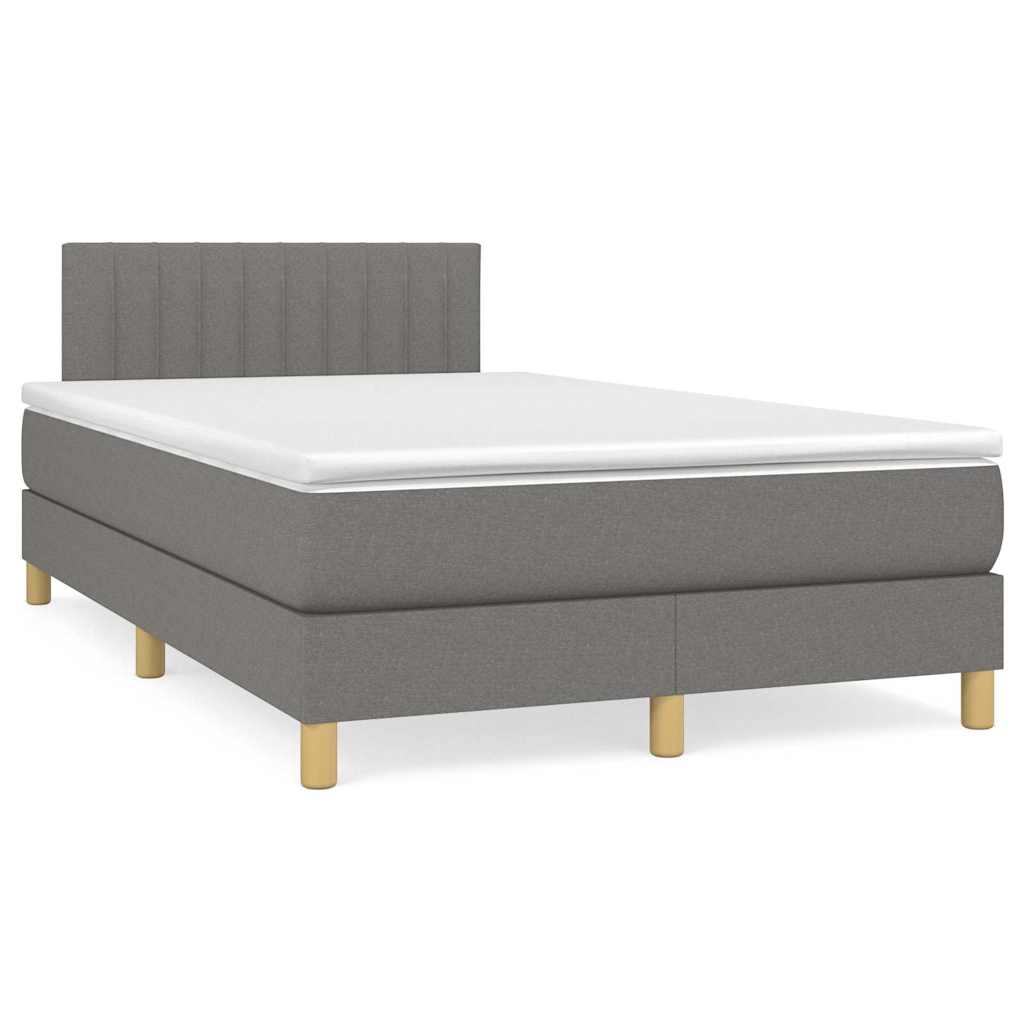 Sommier à lattes de lit matelas LED gris foncé 120x190 cm tissu - XIOS