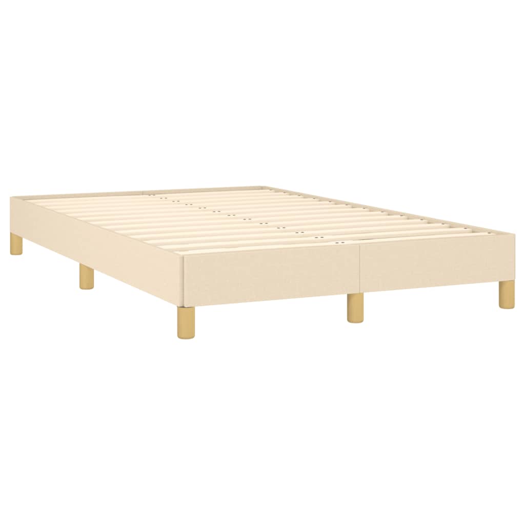 Sommier à lattes de lit matelas et LED crème 120x190 cm tissu - XIOS